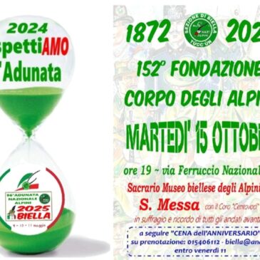 152° Anniversario corpo degli Alpini