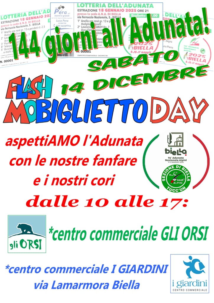 Flash Mob Alpini per Lotteria Adunata sabato 14 dicembre