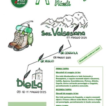 Dalla Valsesia a Biella a piedi per l’Adunata