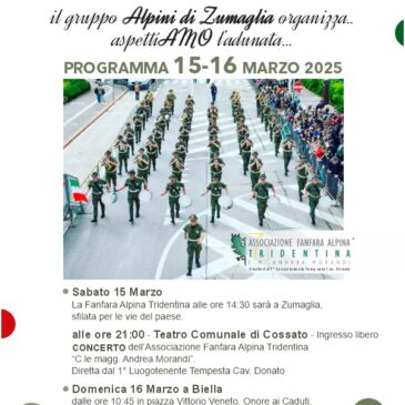 La Fanfara Alpina Tridentina a Biella per questo fine settimana