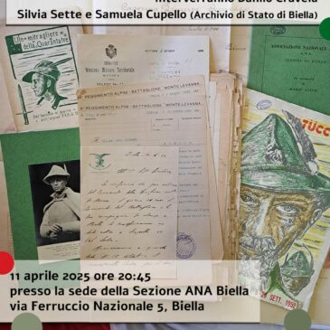 Gli Alpini negli Archivi venerdì 11 aprile ore 20:45 presso la sede Ana di Biella
