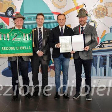 La Regione Piemonte premia le 19 sezioni ANA come Ambasciatrici del patrimonio ambientale. Premiata anche Biella