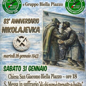 Gli Alpini di Biella ricordano Nikolajewka sabato 31 gennaio